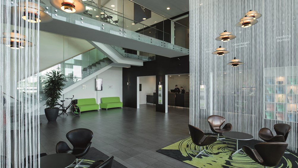 The lobby at Wakeup Copenhagen in Carsten Niebuhrs Gade